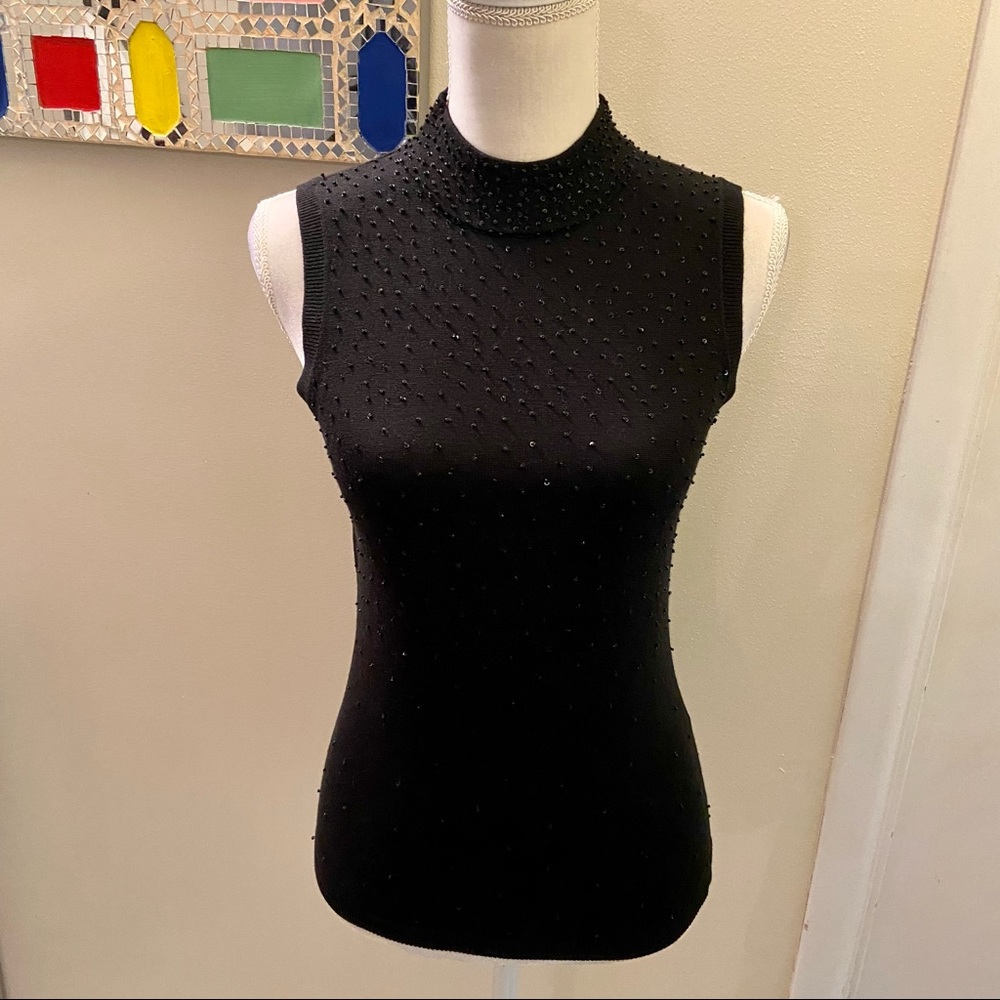 ✨NWT Banana Republic Hand Beaded Mock Neck Sleeveless Sweater